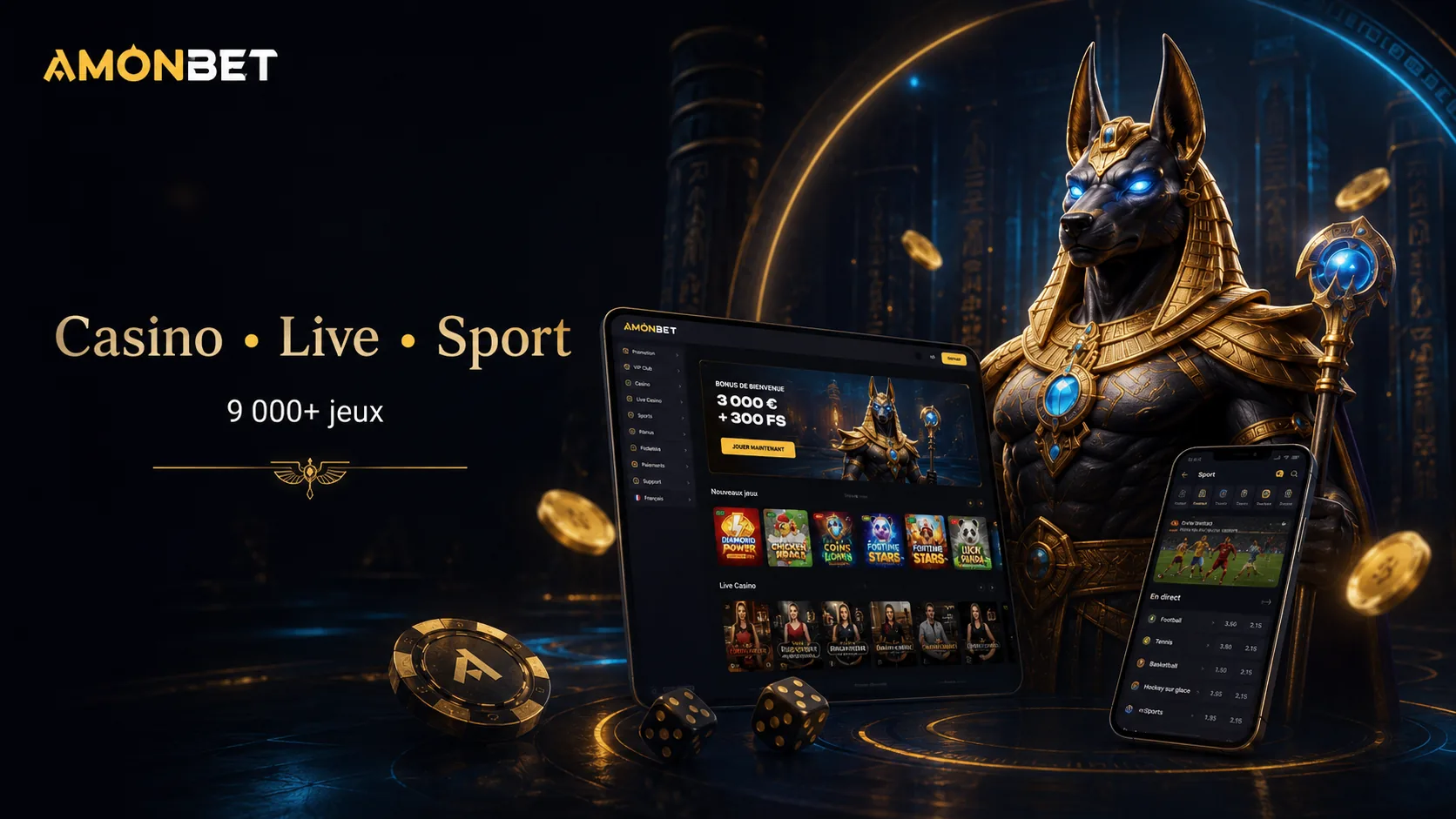 Amonbet casino live, sport et catalogue de jeux